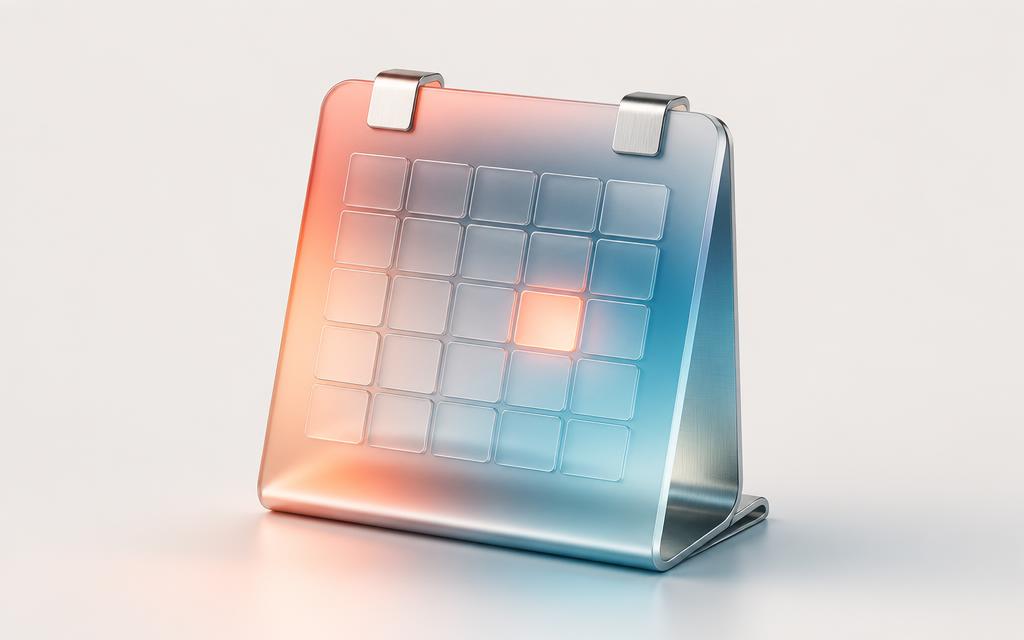 3D-illustration av en kalender med markerade datum för bokade möten